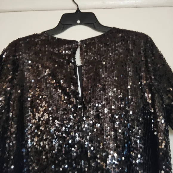 Sugar Lips Black Sequin Mini Dress Size M - Picture 8 of 13